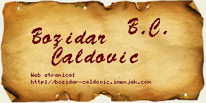 Božidar Ćaldović vizit kartica